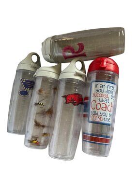 Set Of 5 Tervis Tumblers 20 Oz Lot With Colorful Designs & Lids